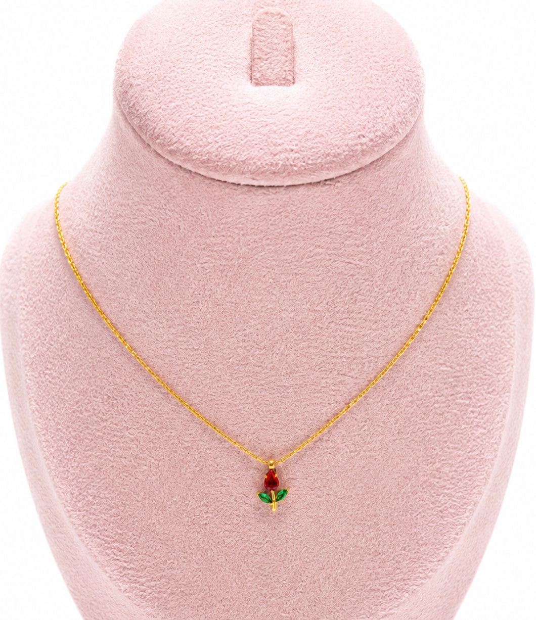 Red tulip necklace