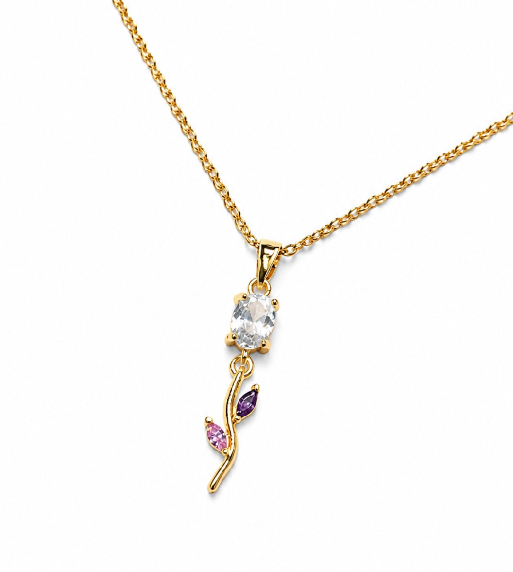 Lavender tulip necklace