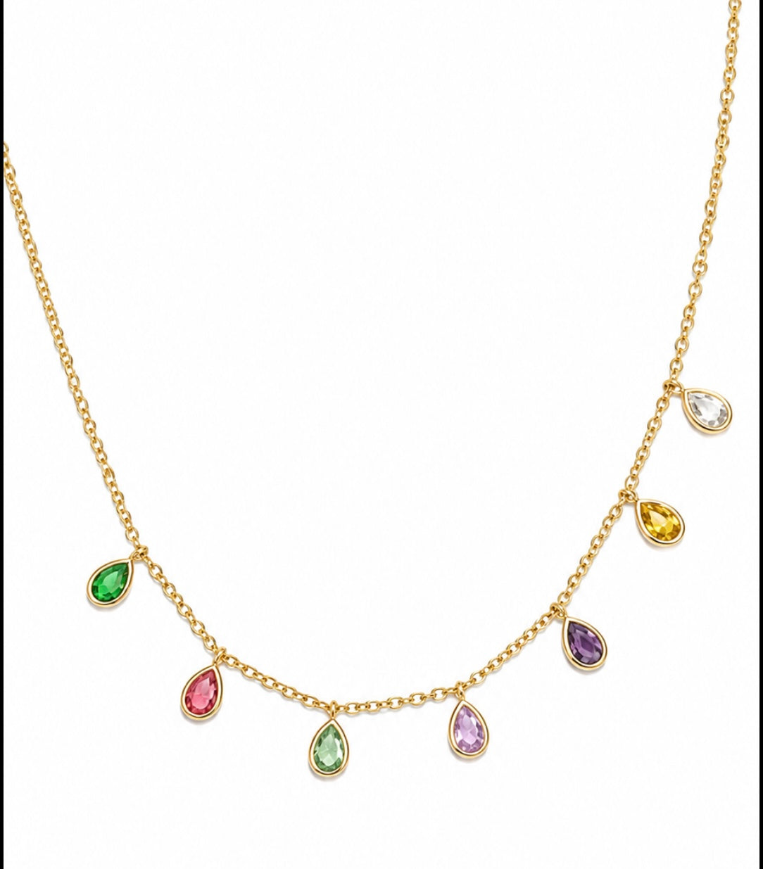 Multi colour drop necklace