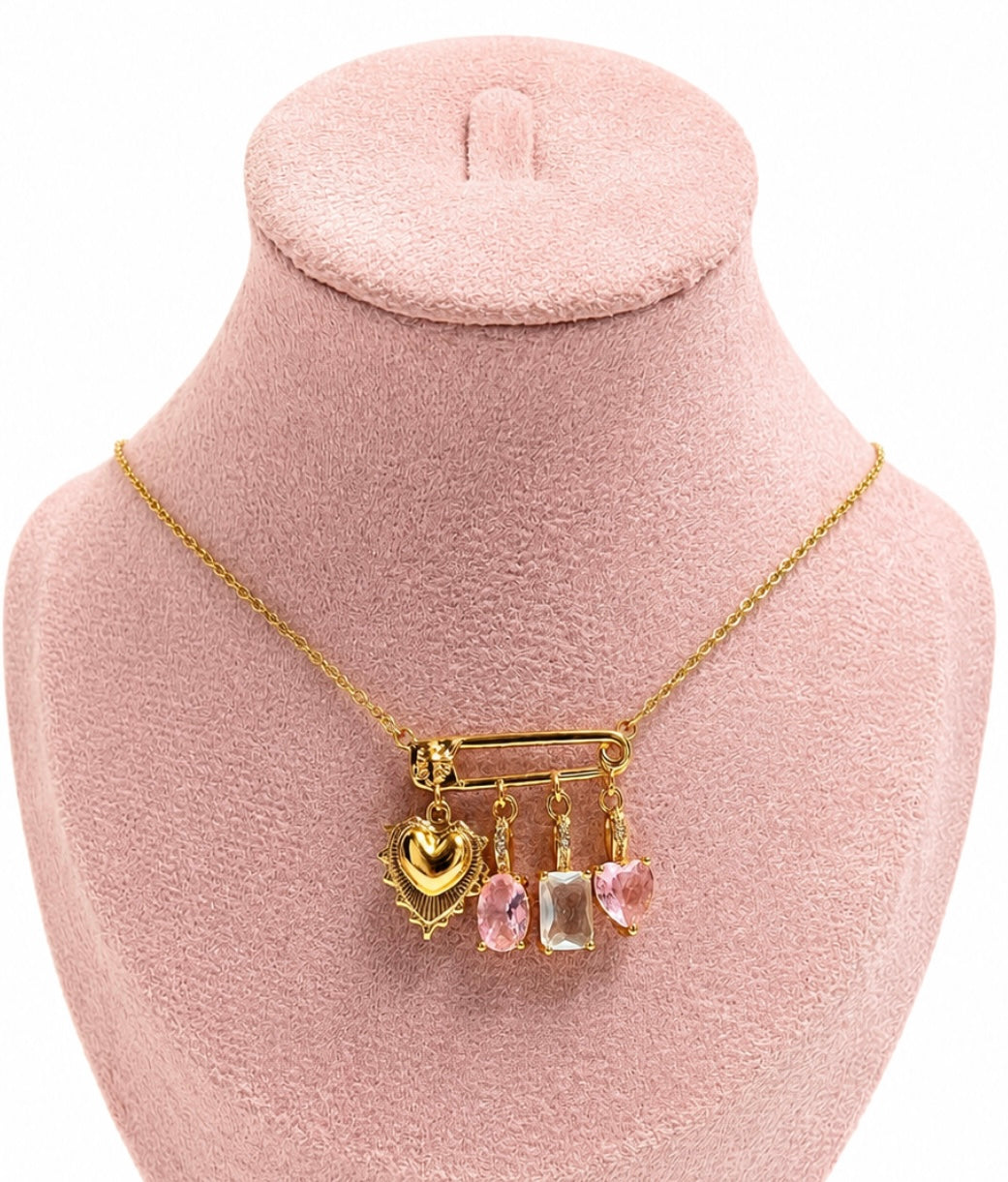 Pin charm necklace