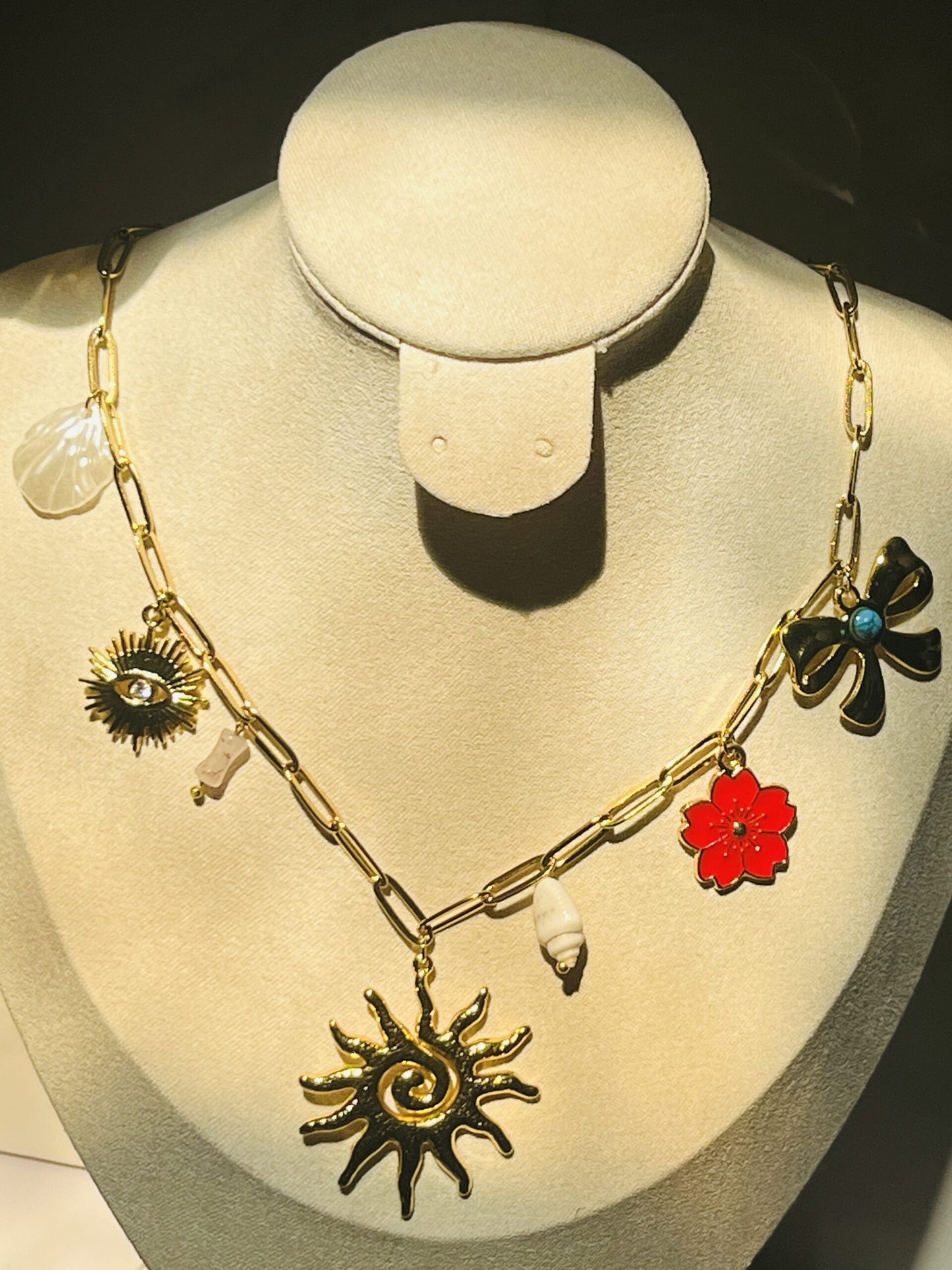 Sunflower Charm Necklace1