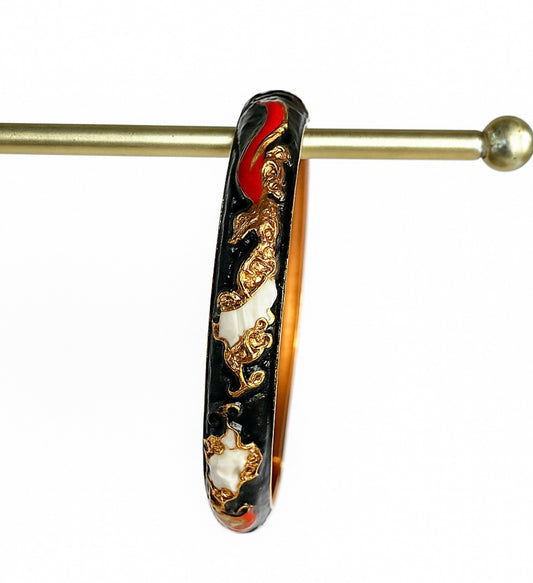 Radiant black enamel bangle - GlintHub