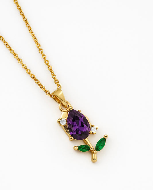 Purple tulip necklace - GlintHub