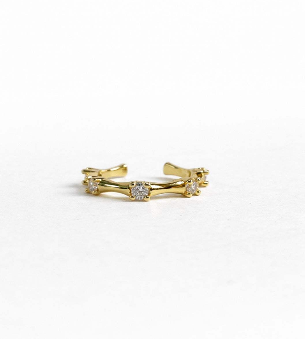 Bamboo stud ring (adjustable) - GlintHub