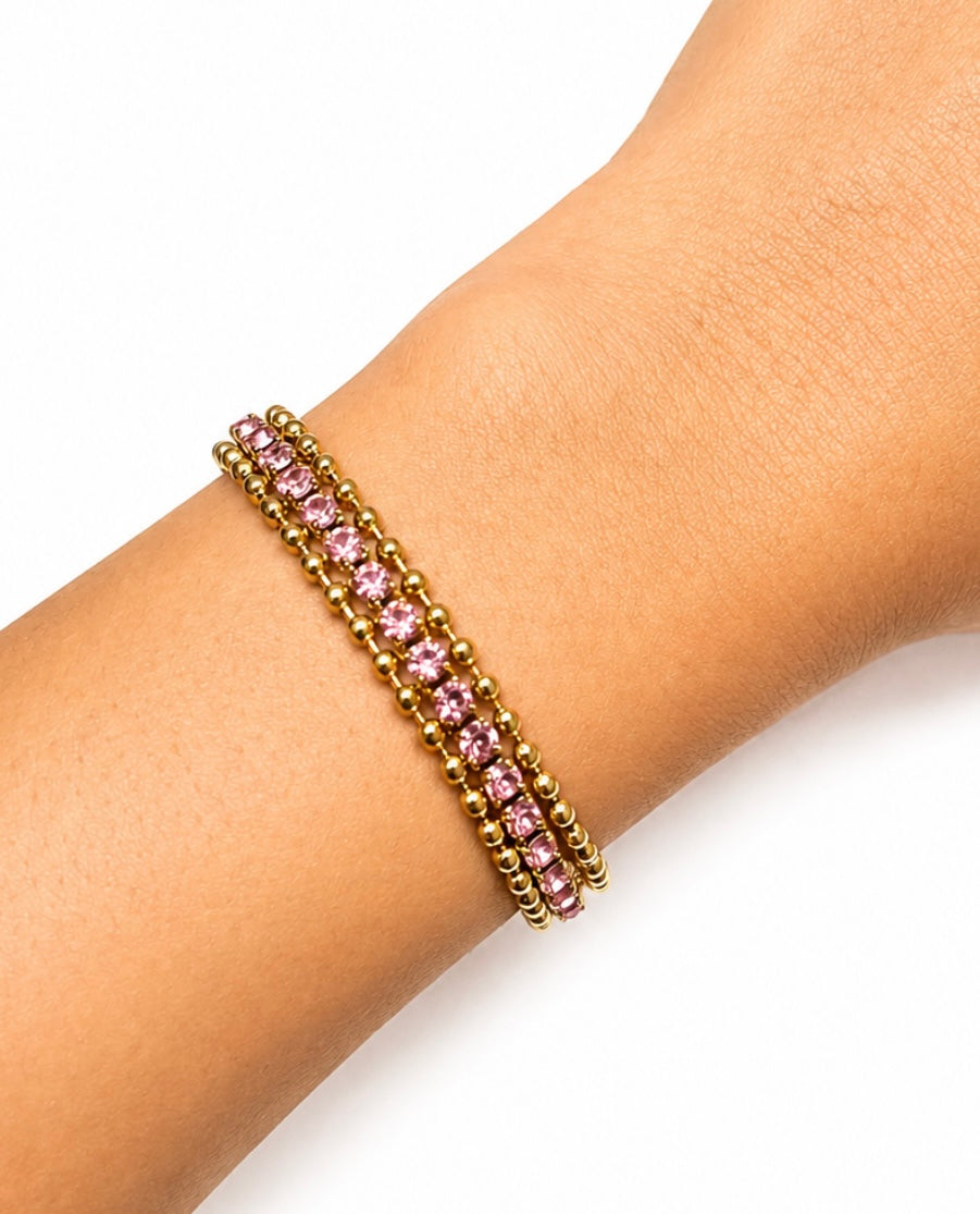 Pink glimmer bracelet