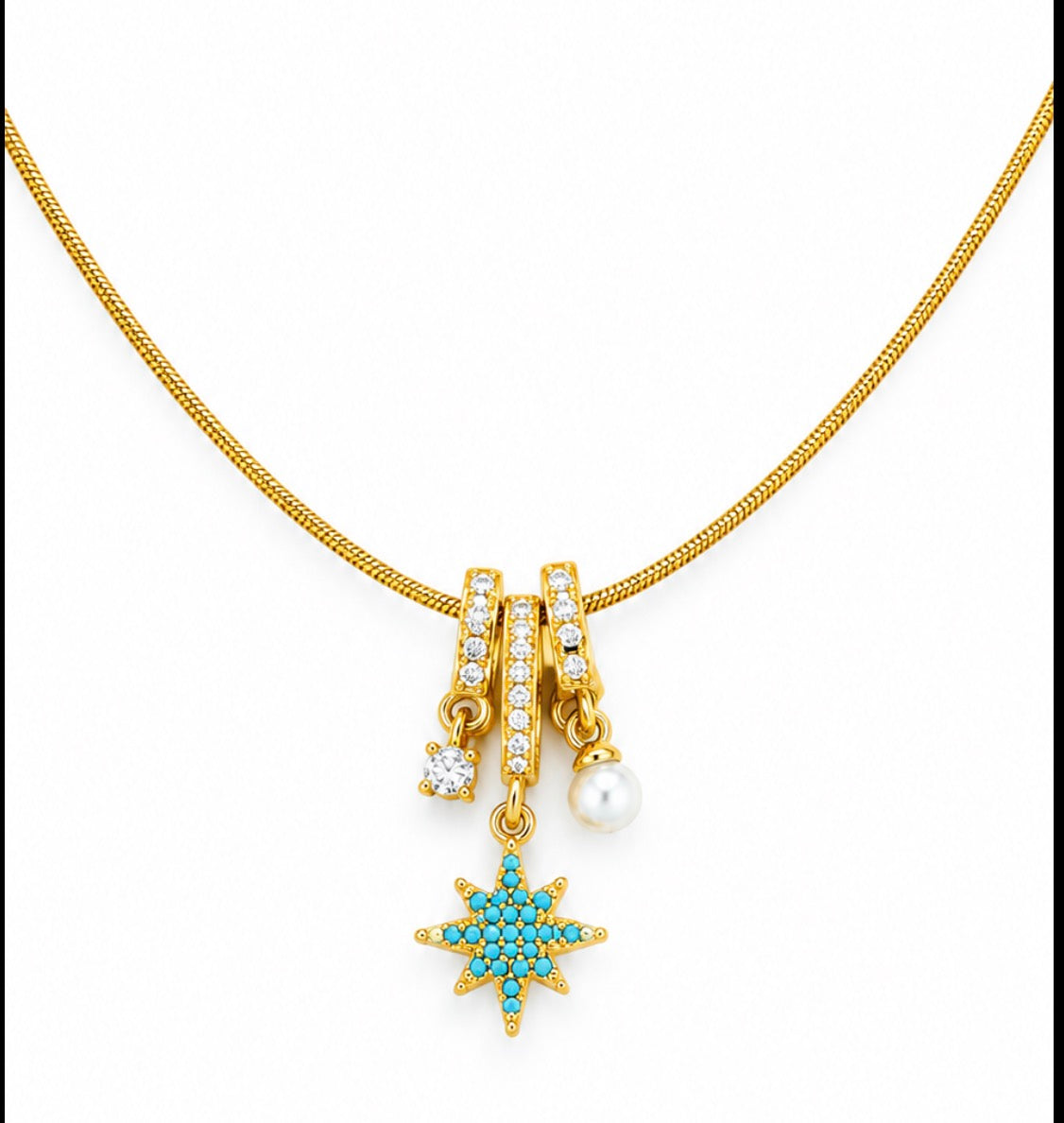 Blue star charm necklace