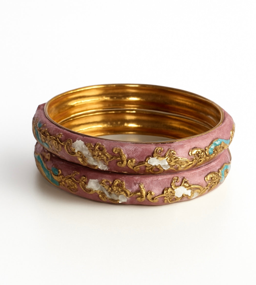 Dreamy pink enamel bangle - GlintHub