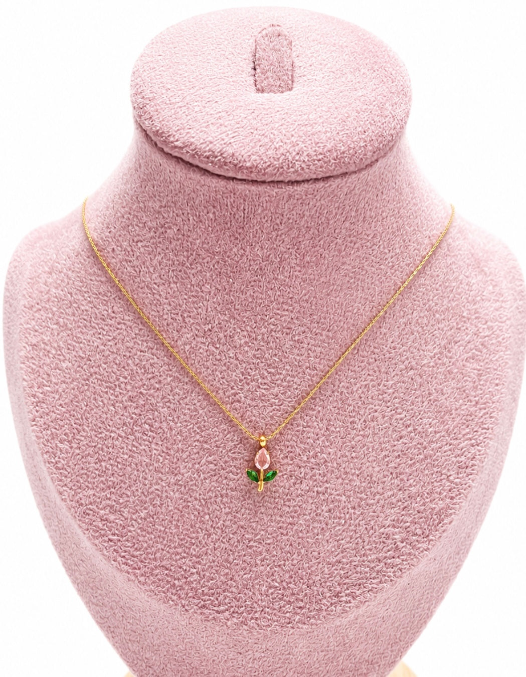 Pink tulip necklace