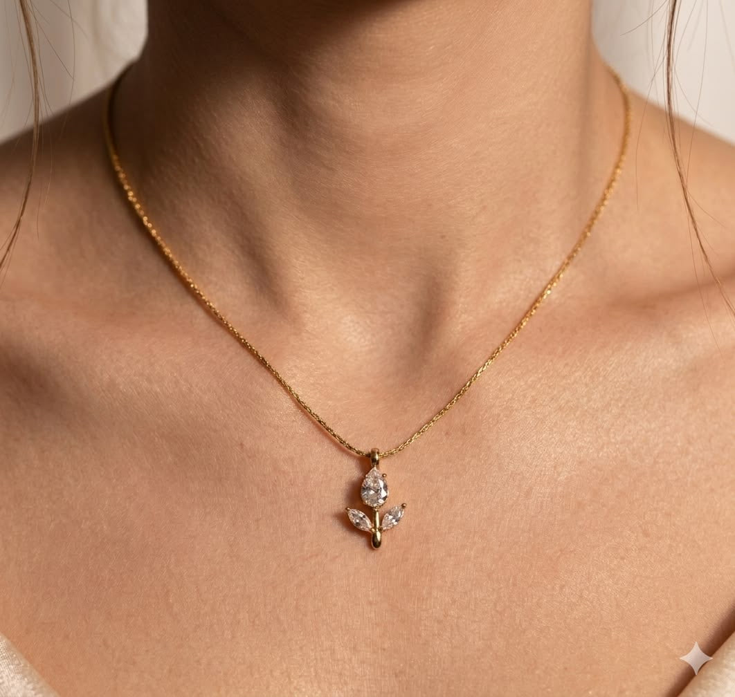 Crystal tulip necklace
