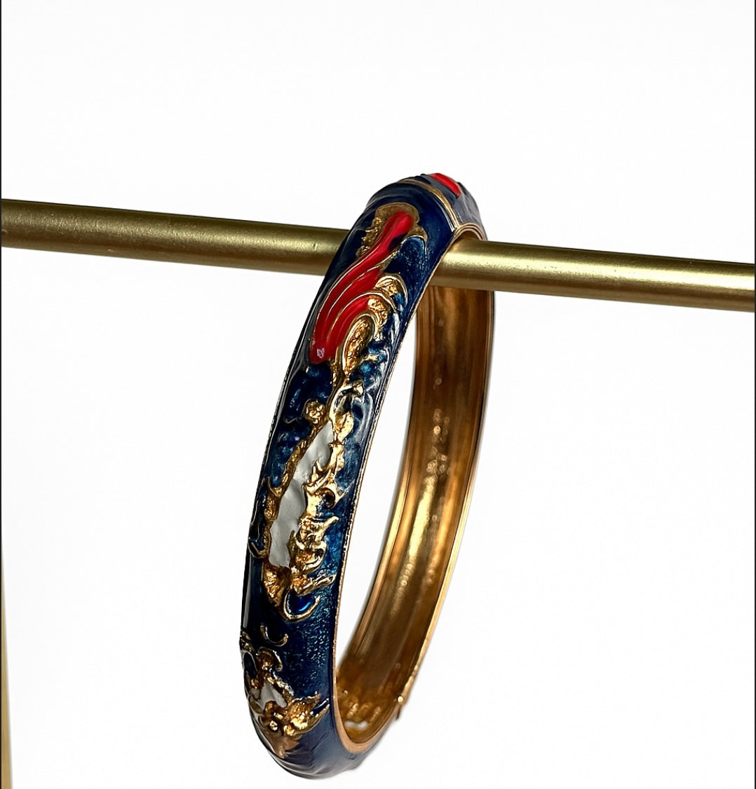 Elegance of blue enamel bangle - GlintHub