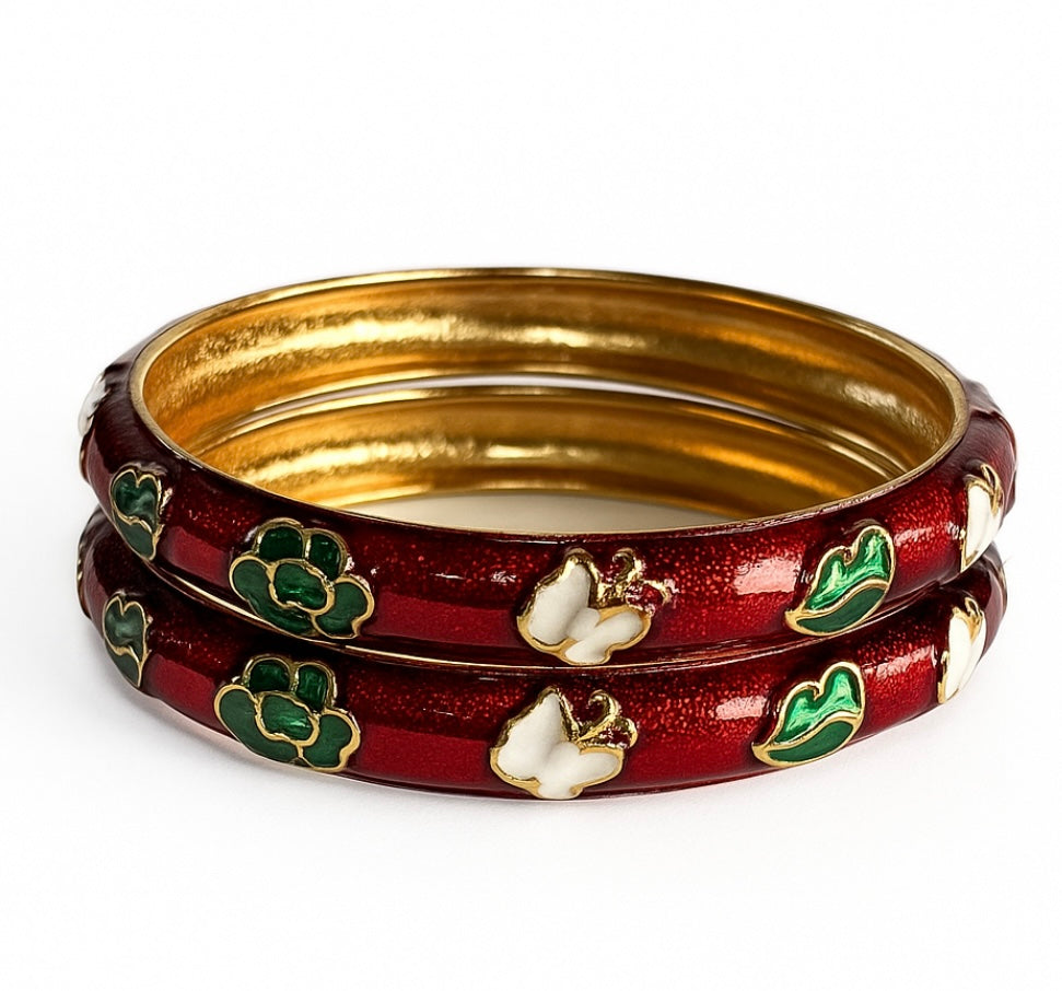 Red gen enamel bangle - GlintHub