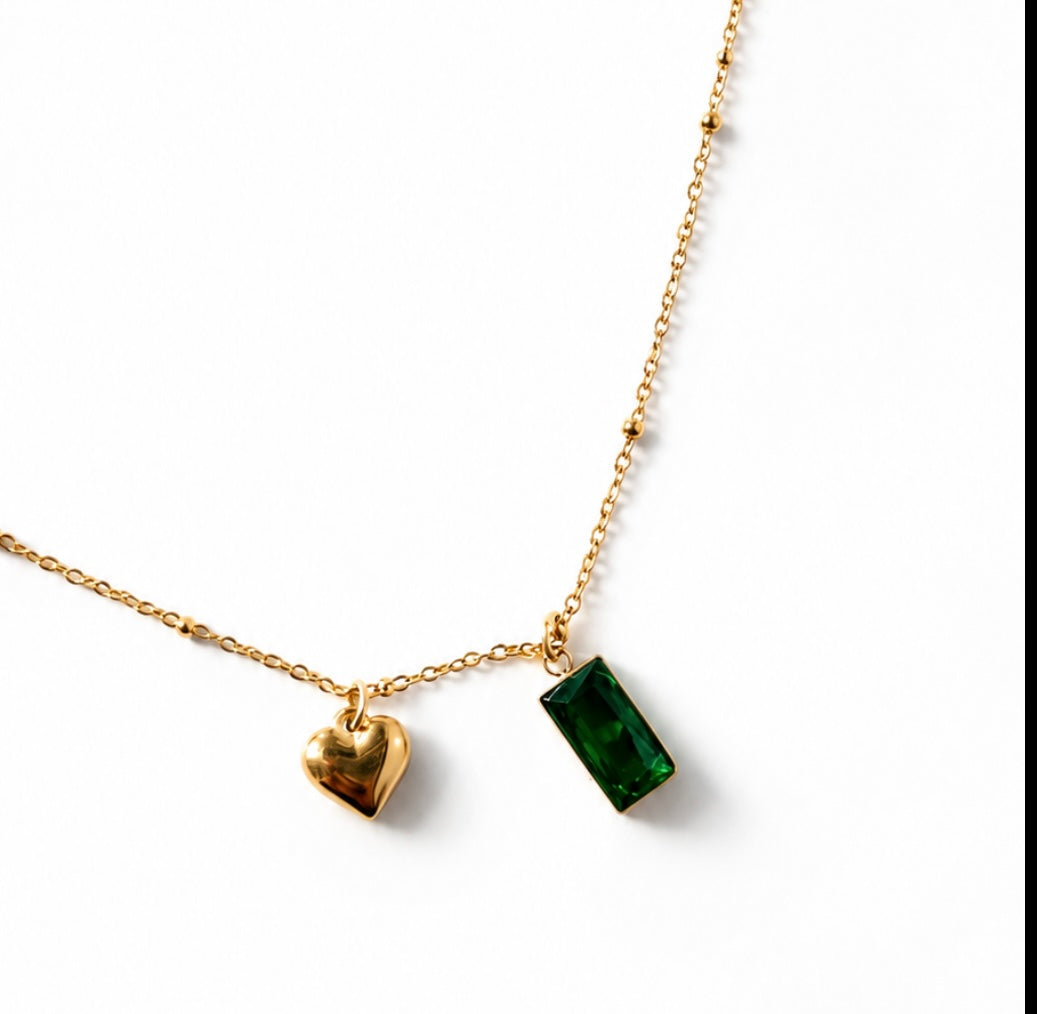 Heart and gem necklace