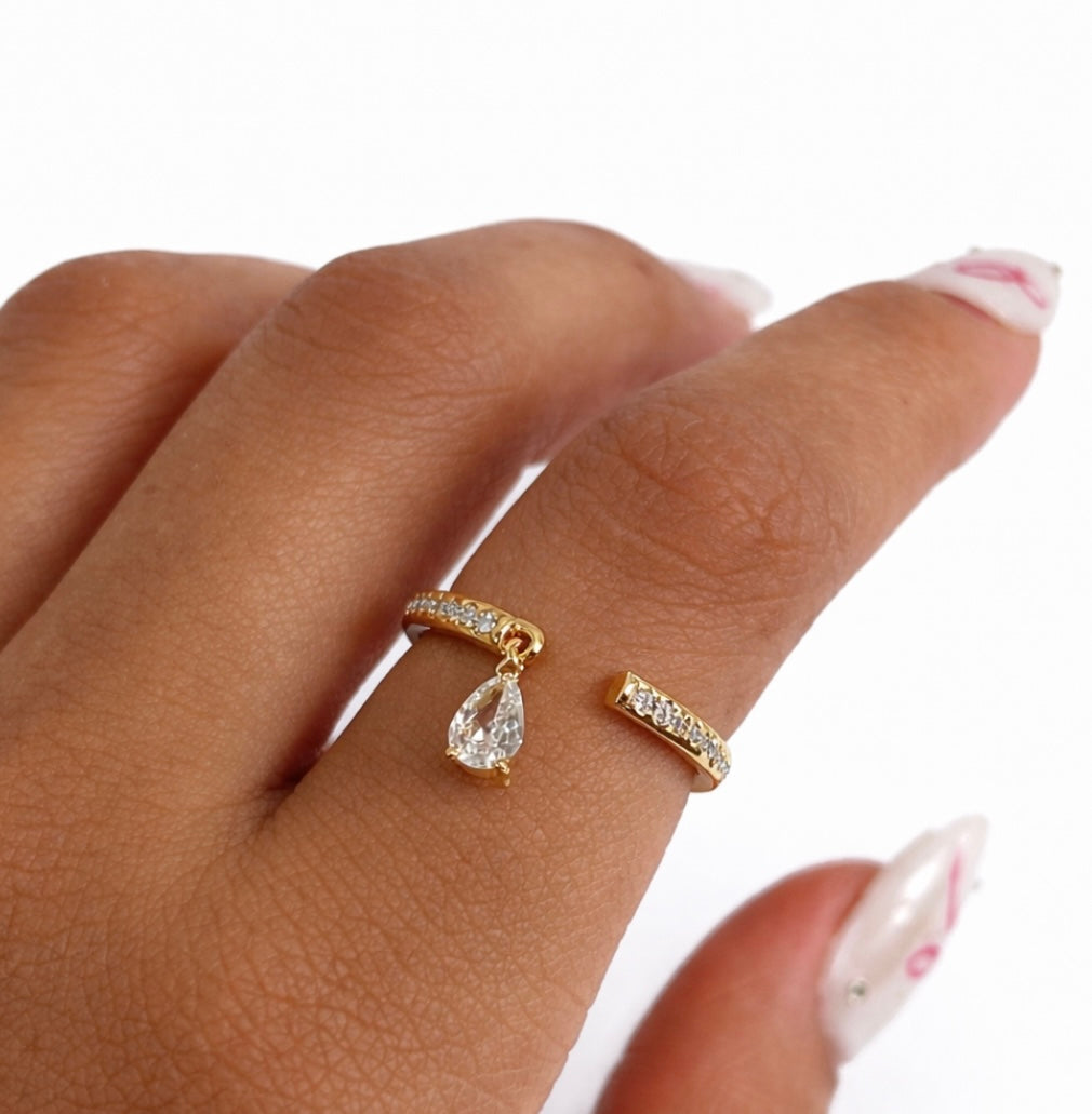 Dangling diamond ring (adjustable) - GlintHub