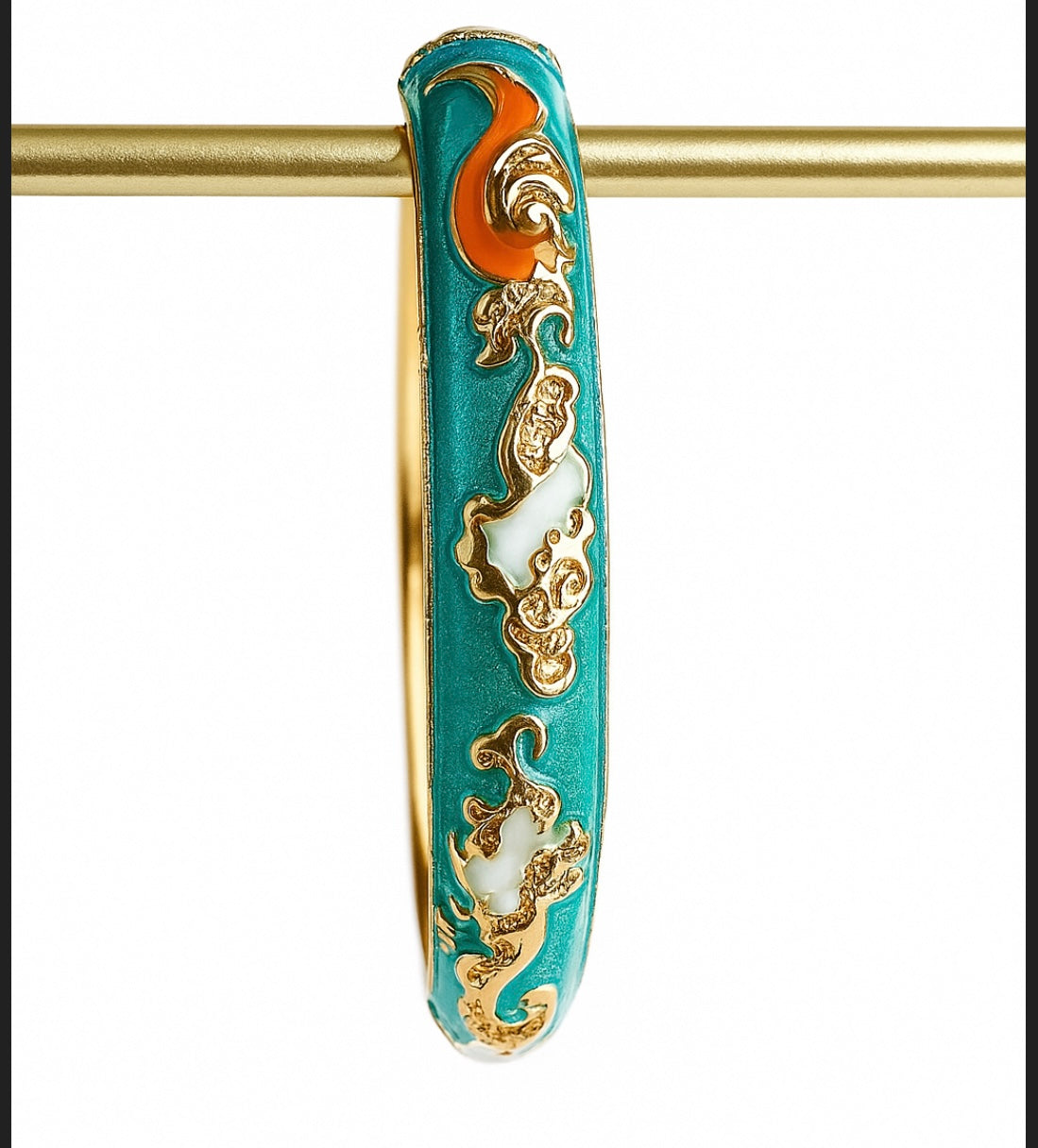 Green enamel bangle - GlintHub