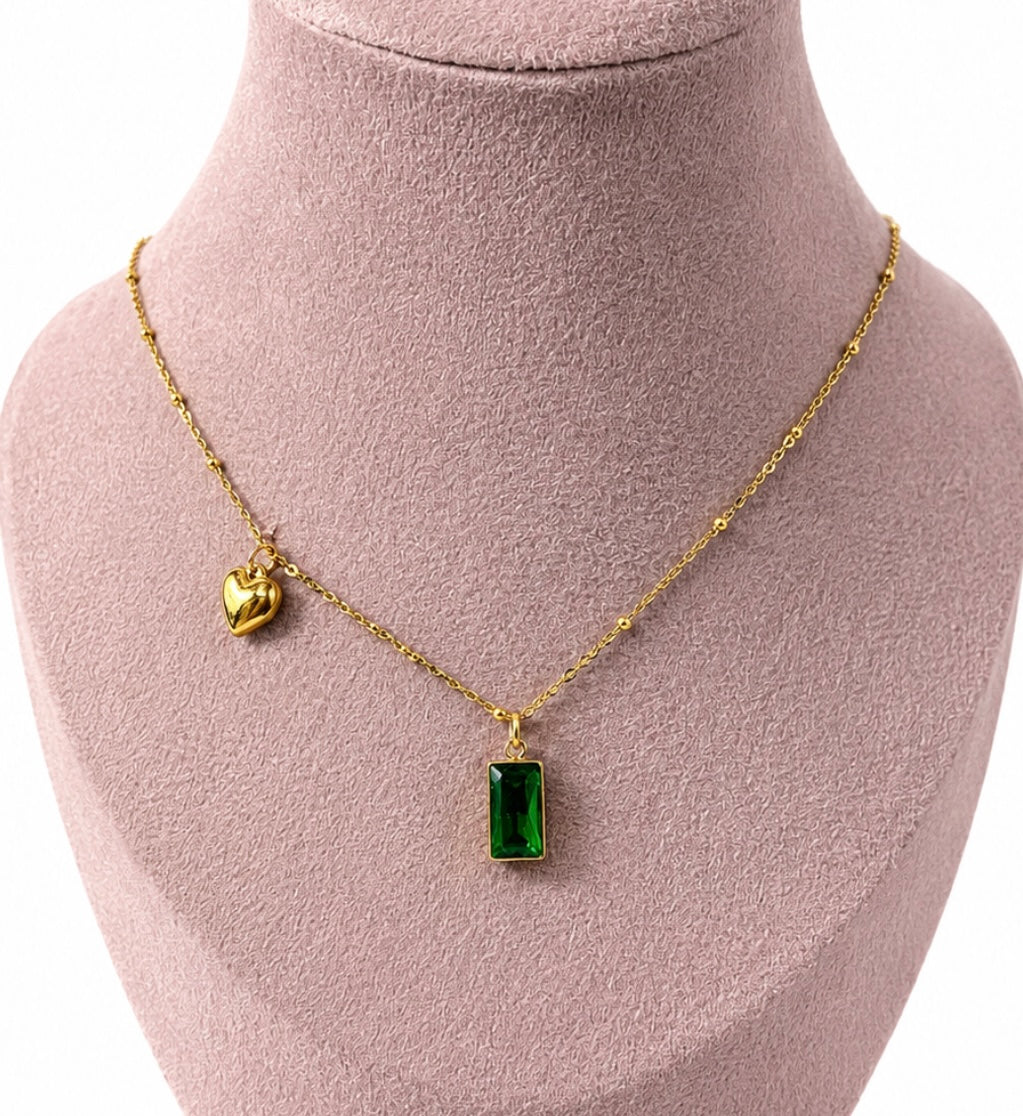 Heart and gem necklace