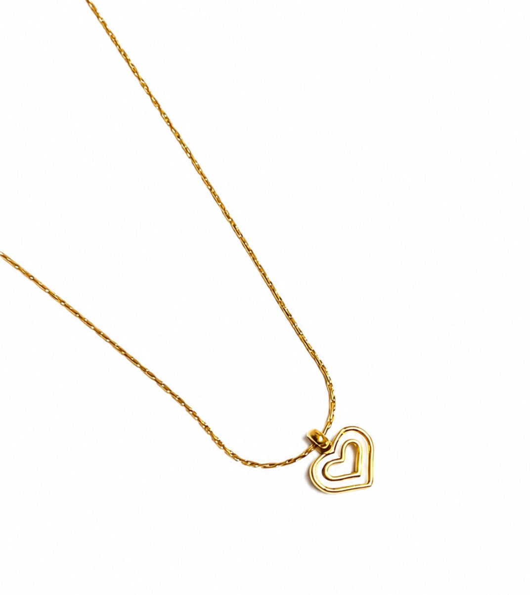 Mini white heart necklace