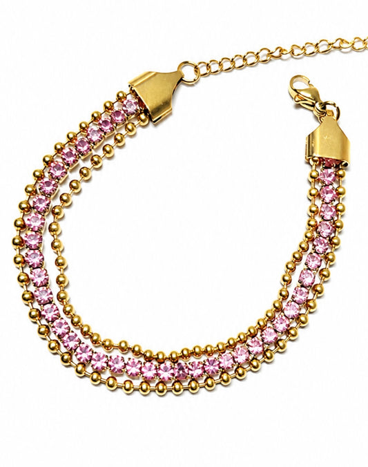 Pink glimmer bracelet