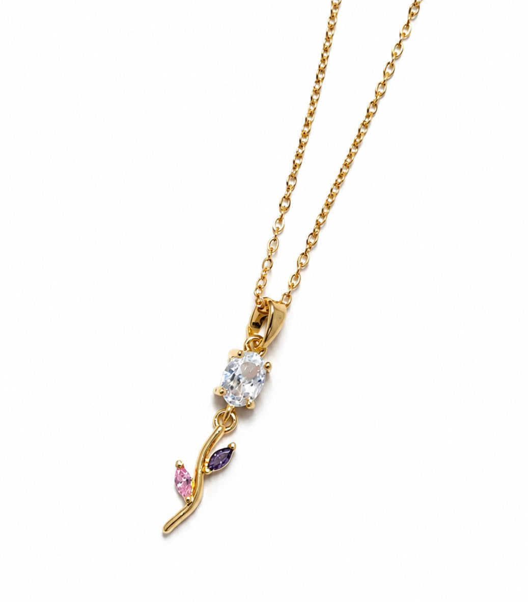 Lavender tulip necklace
