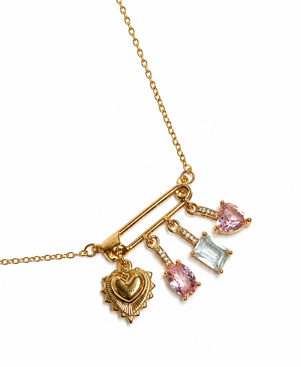 Pin charm necklace