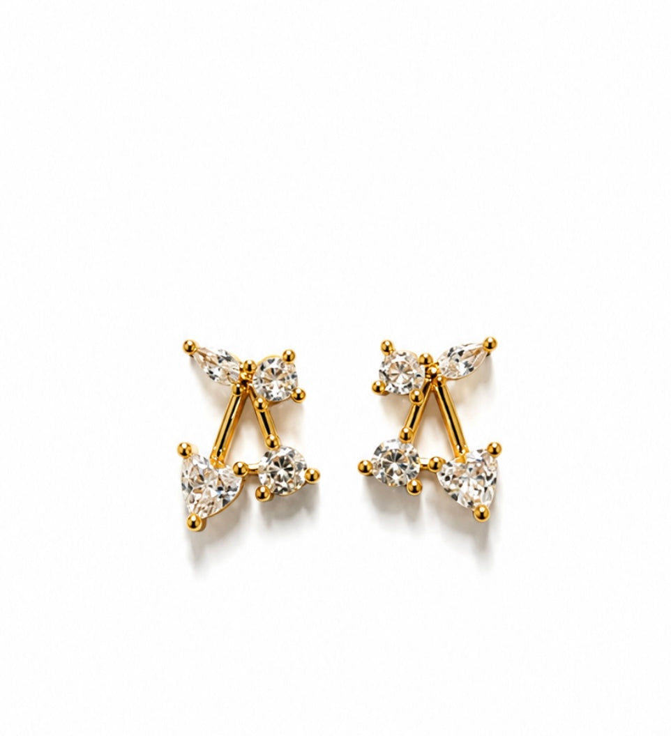 Crystal cherry studs(ball back stud)
