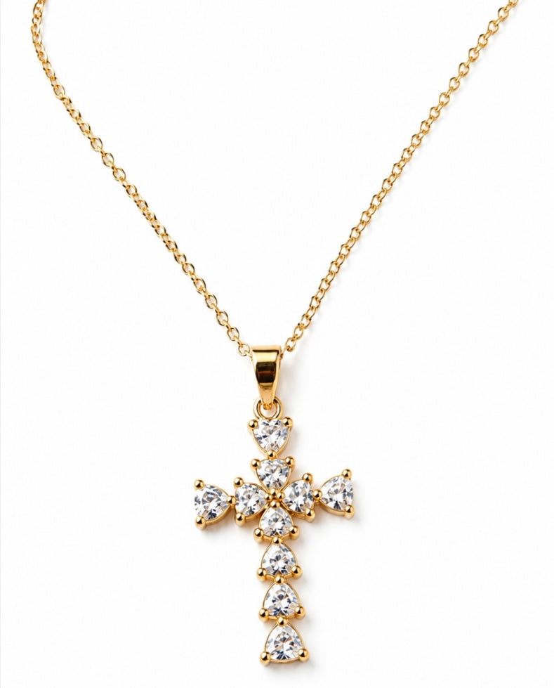 Diamond cross charm necklace - GlintHub