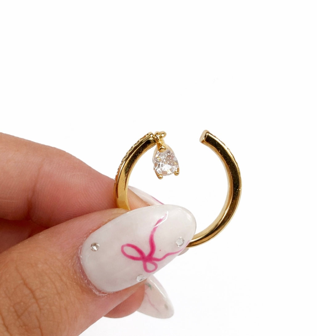 Dangling diamond ring (adjustable) - GlintHub