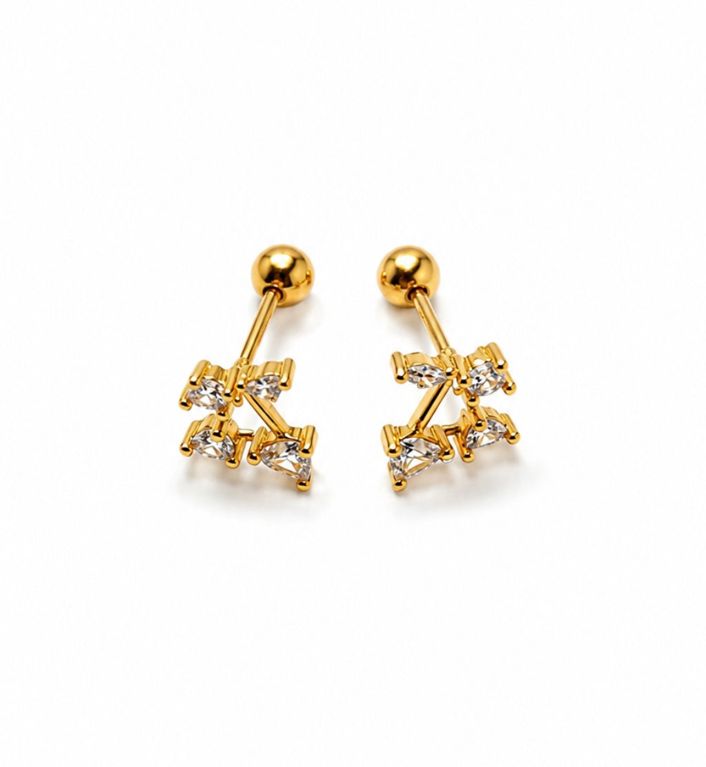 Crystal cherry studs(ball back stud)