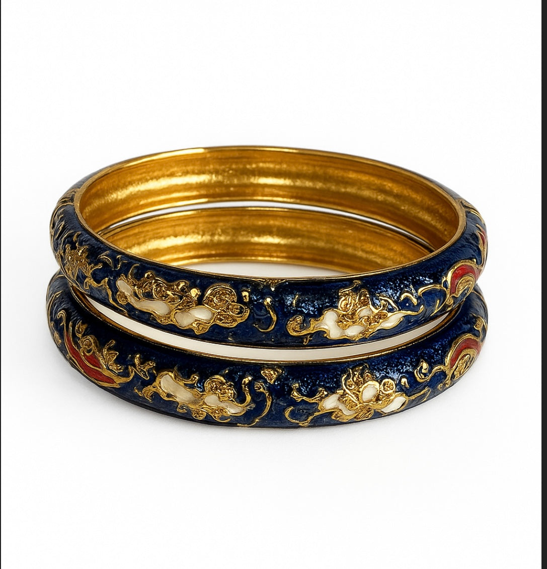 Elegance of blue enamel bangle - GlintHub