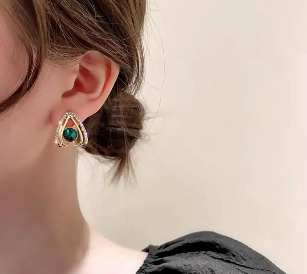 Green emerald studs2