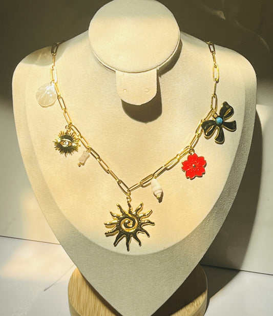 Sunflower Charm Necklace