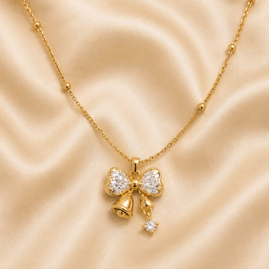 Crystal bow necklace - GlintHub